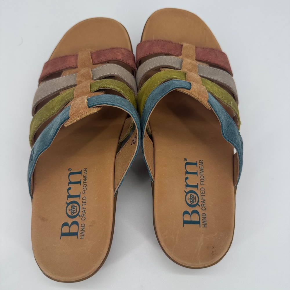 Born Multicolor Suede Strappy Slide Sandals